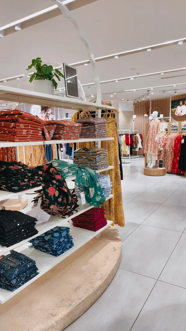 Interior of a retail clothing store